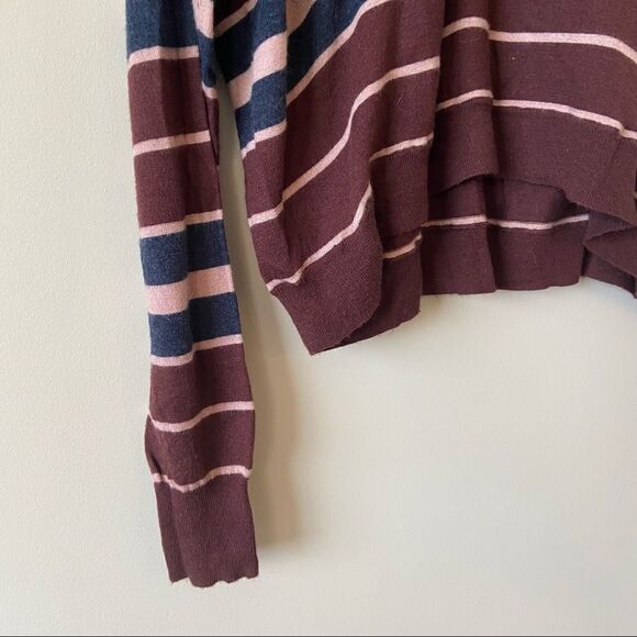 Joie-stripped Crop Long Sleeve Lightweight Sweater - Picture 6 of 8